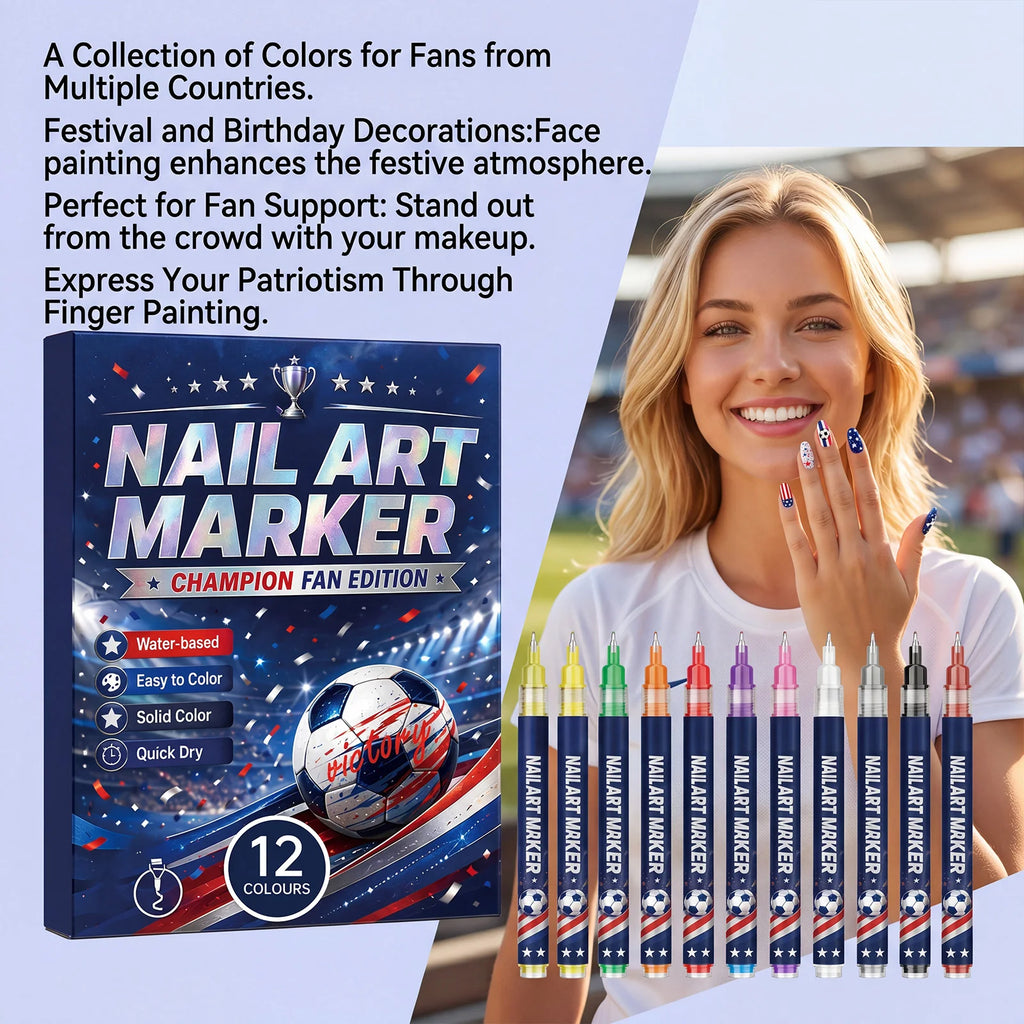 Fan Edition Nail Art Markers Waterproof Solid Color Fine Tip Nail Polish Drawing Pen DIY Sports Pattern Nail Design Man icure Su Oasis Select