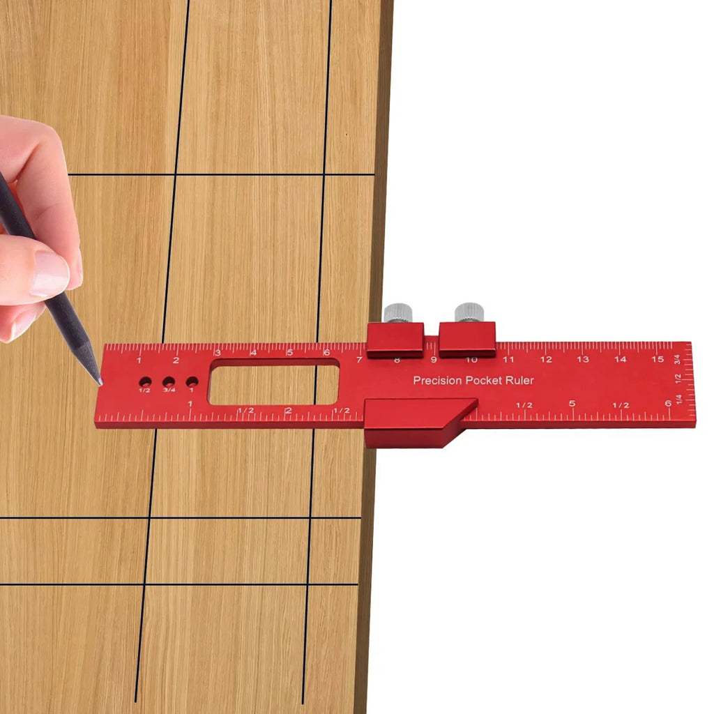 Woodworking ToolsRuler Precision Pocket Ruler Slide Ruler Inch/Metric T-Track Metal Slide Stops Aluminum Precision Rulerler Oasis Select