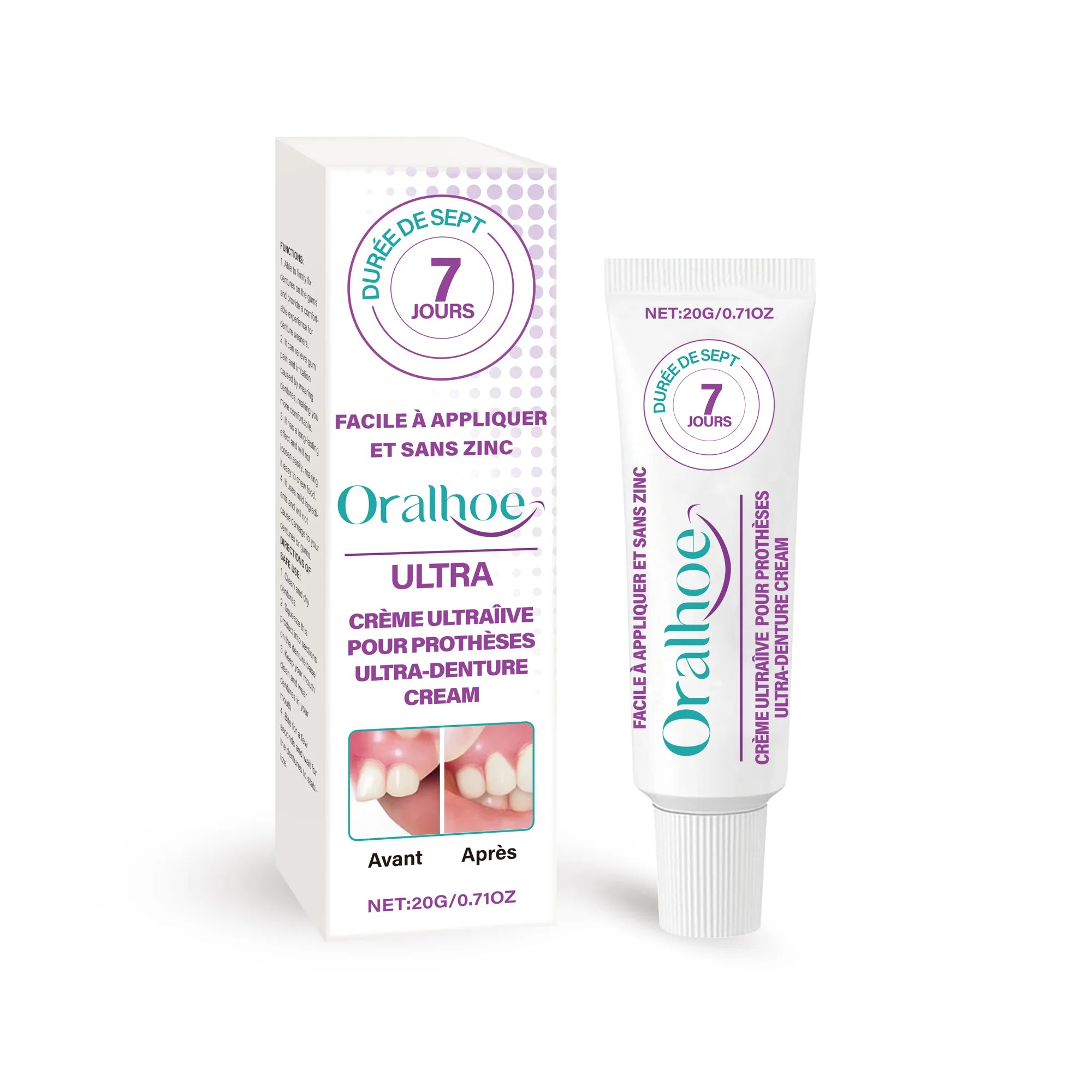 Denture Adhesive, Comfort Care, All-Day Secure Hold, Beautiful Smile Enhancement, Easy to Apply & Long-Lasting, Safe for Daily U Oasis Select 20g