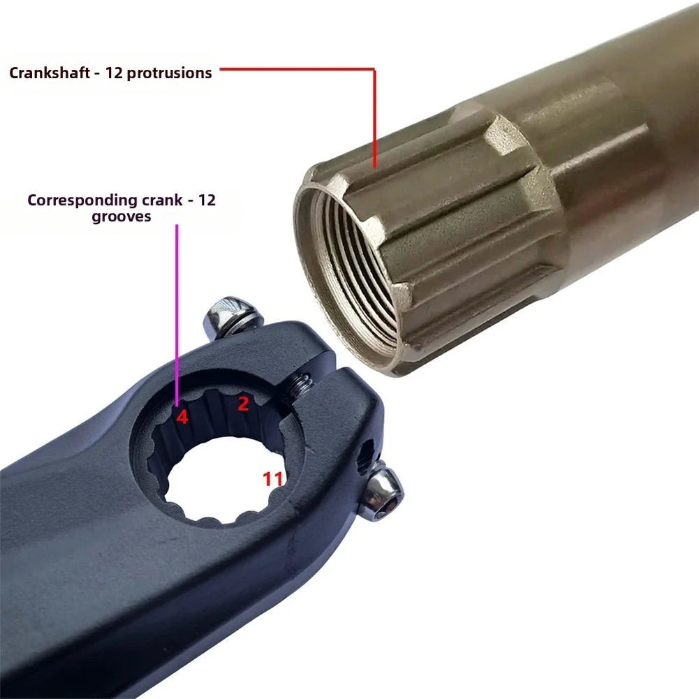 170mm Left Crank Leg Aluminium Alloy for Prowheel Hollow 12T Crankset Replacement for Bikes with 14mm 9/16 Thread Axle Pedals Oasis Select