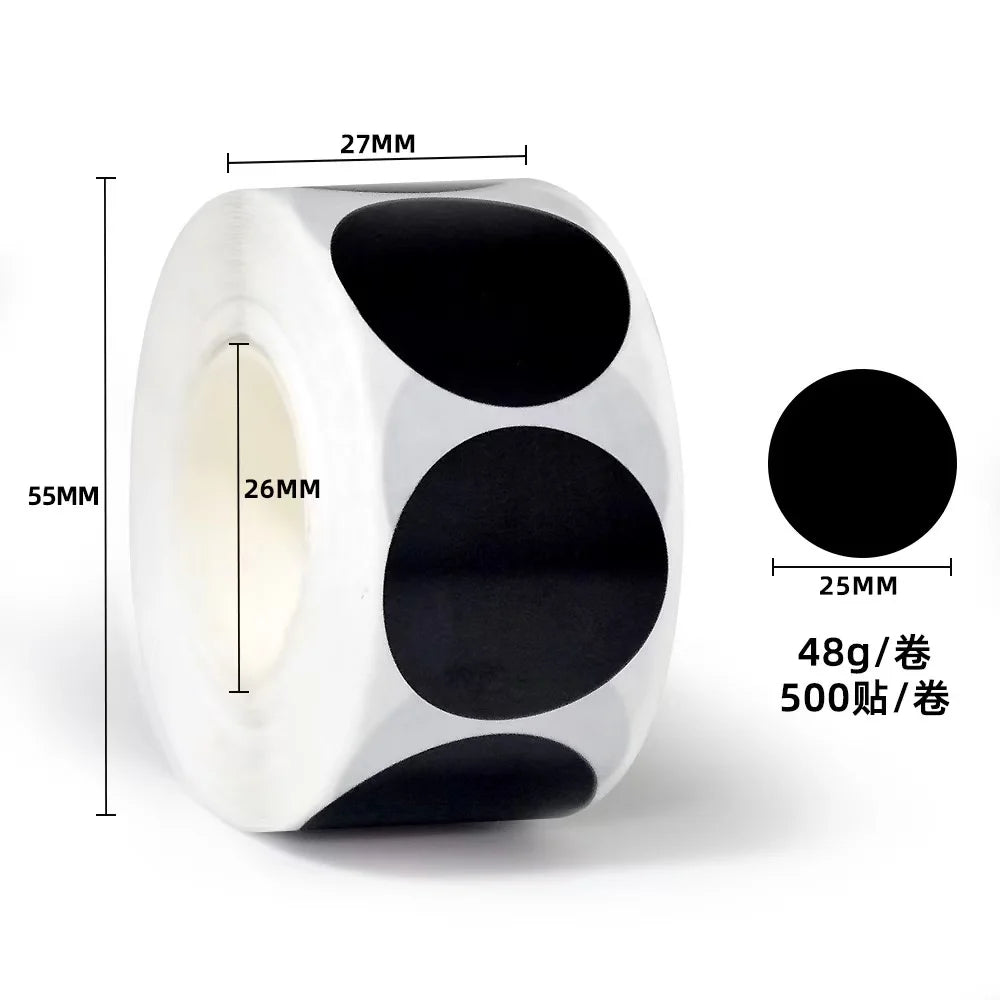 Colored Dot Stickers, Labels Circle Dots Labels Circle Stickers for Office,Classroom,Family（Etc - 10 Colors, 500 Labels/Roll） Oasis Select black