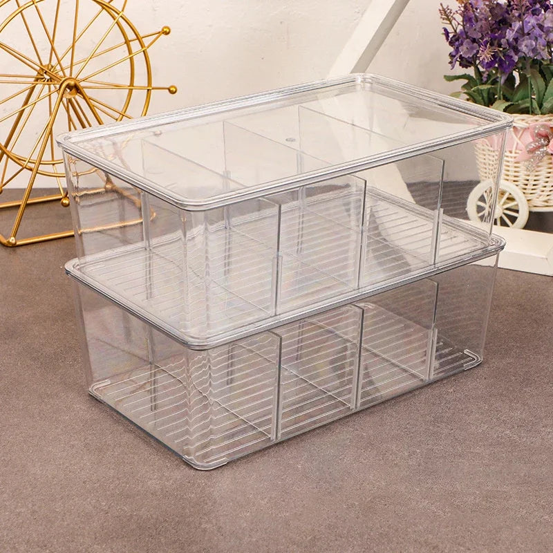 8 Grids Tea Bag Storage Box Office Multifunctional Storage Box with Lid Acrylic Organizer Coffee Bag Compartment Box Storage Box Oasis Select