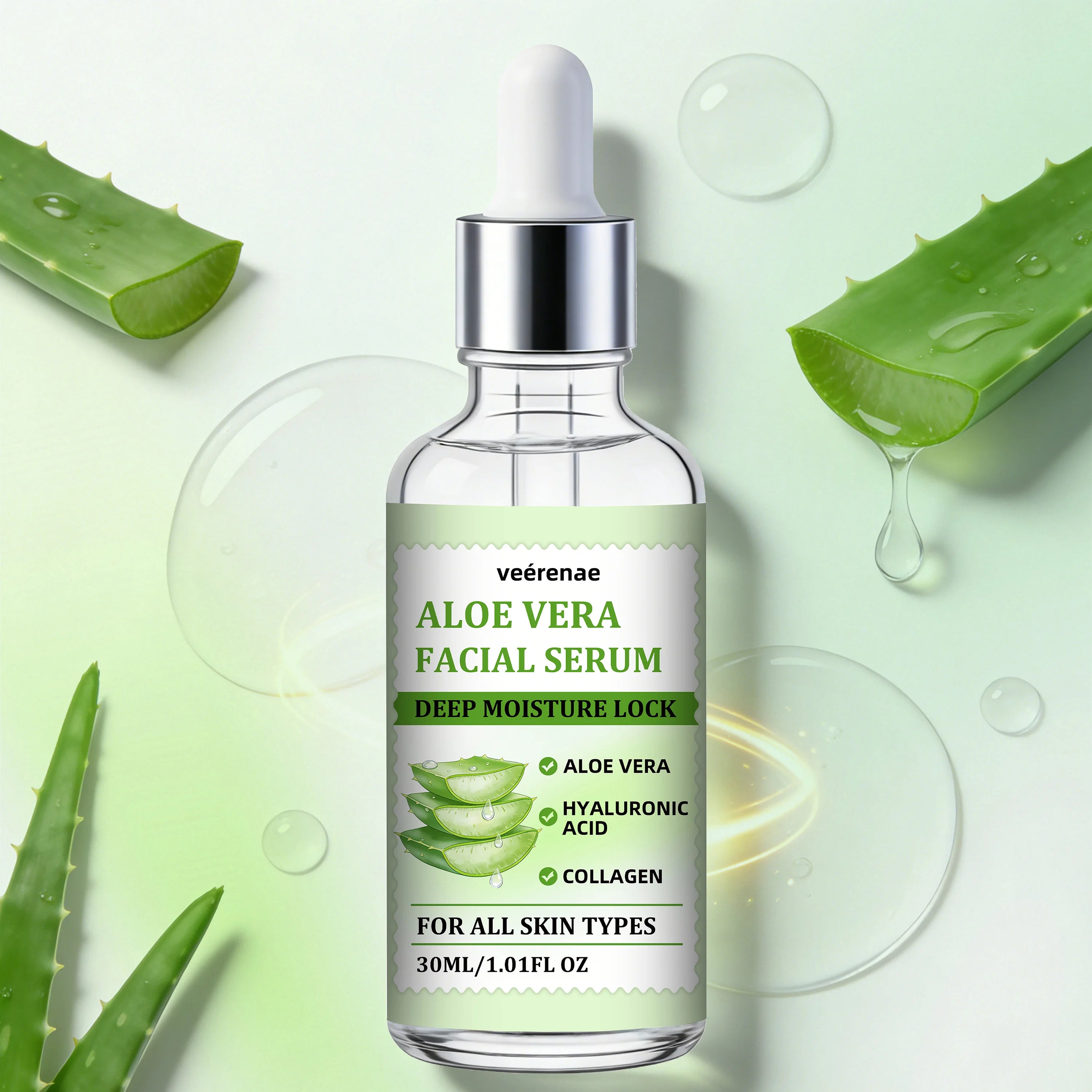 veérenae Aloe Vera Facial Serum – Oil-Free Hydrating Serum
