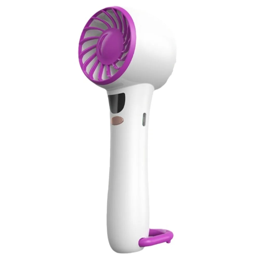 Digital Display Mini Handheld Fan 5 Speeds Long Battery Life USB Rechargeable Fan Telescopic Bracket Quiet High Speed Fan Summer Oasis Select Purple
