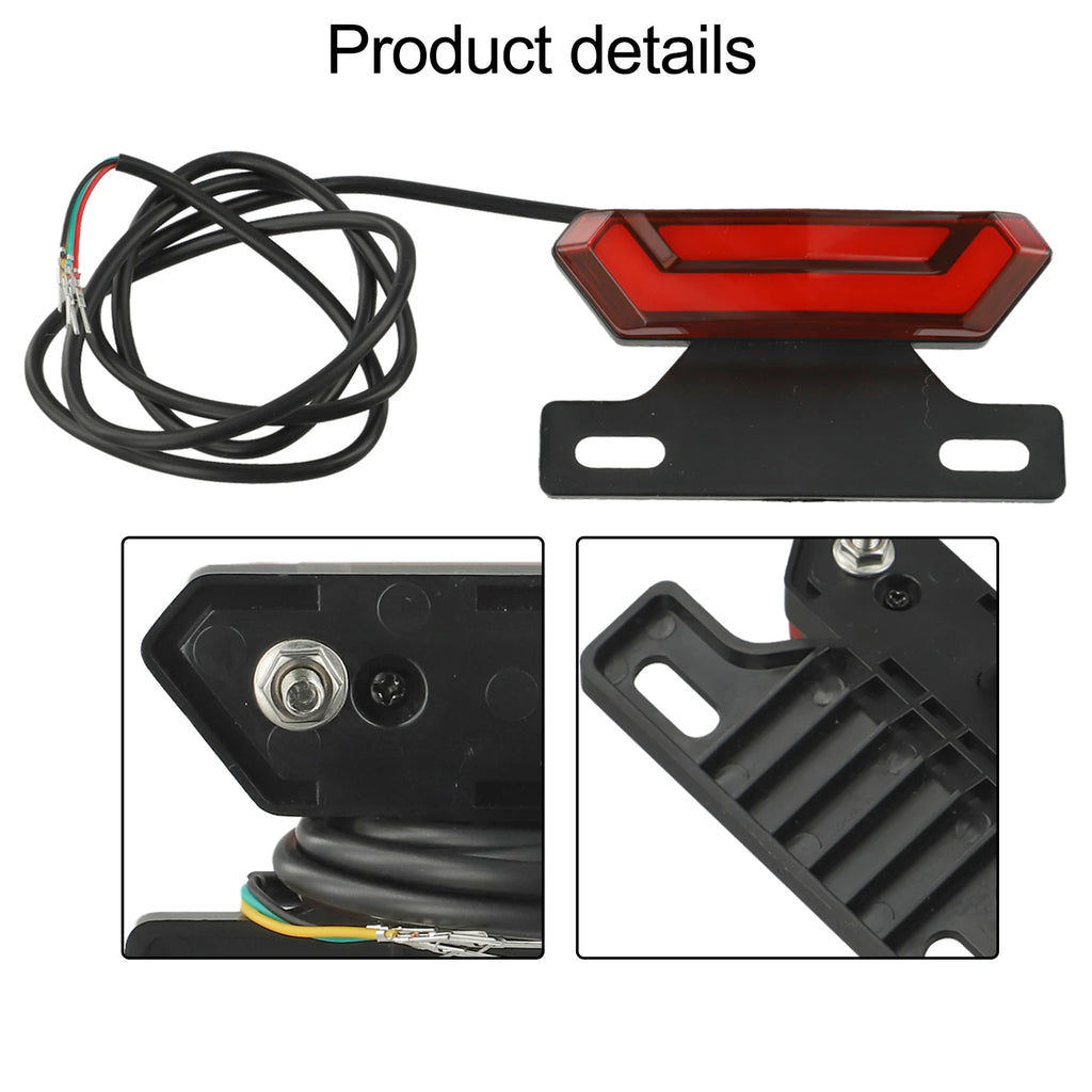 36V 48V Ebike Light Lamp Bike Brake Light Ebike Rear Light 4 Pin Wiring ABS Plastic Material Brake Light Function Oasis Select