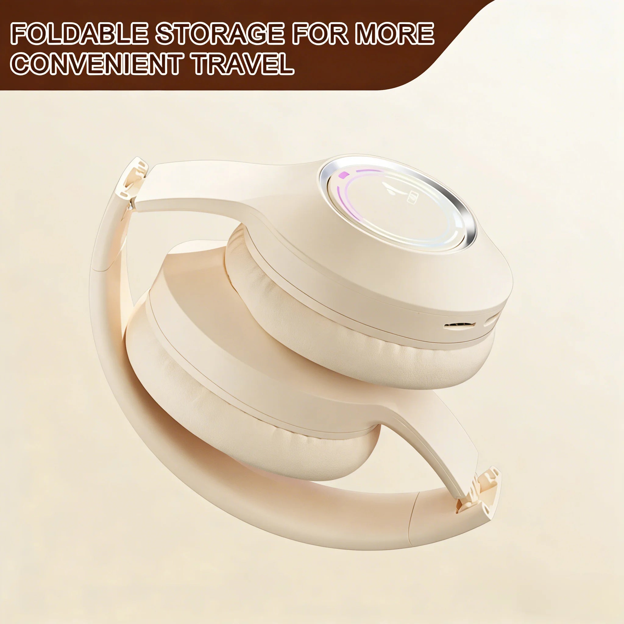 M3 LED Light‑emitting Bluetooth Headset Foldable TYPE‑C Charging Gaming Office Headphones Oasis Select