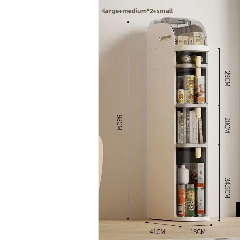 Multi-functional 18Cm narrow size crevice storage cabinet drawer kitchen crevice multi-layer bathroom narrow locker rack Oasis Select 4-Large-Medium-2