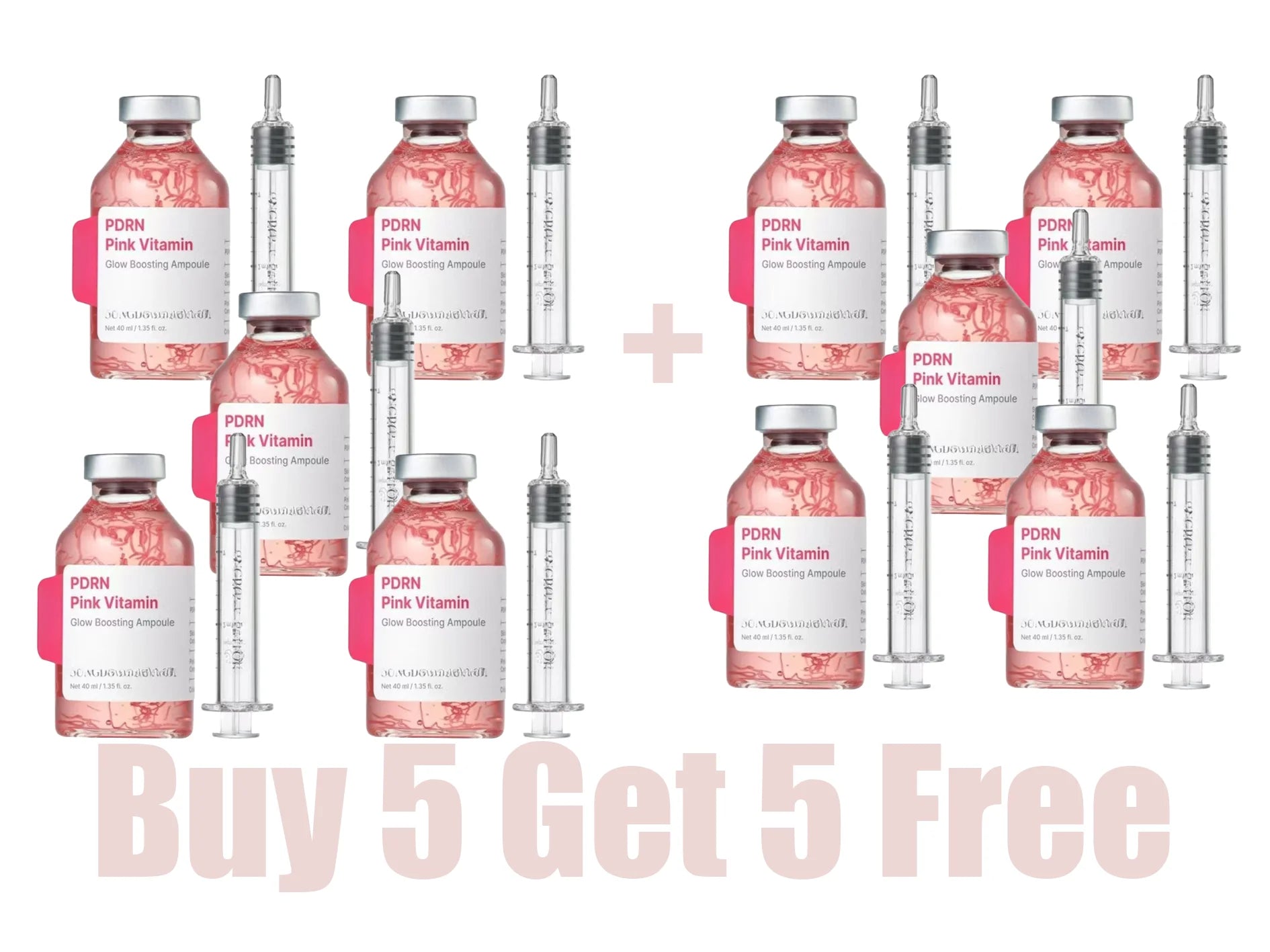 Deep Collagen Essence - Peptide Intensive Activation, Pink PDRN Stem Cell Ampoule, Brightening, Moisturizing, Skincare Oasis Select BUY 5 GET 5 FREE