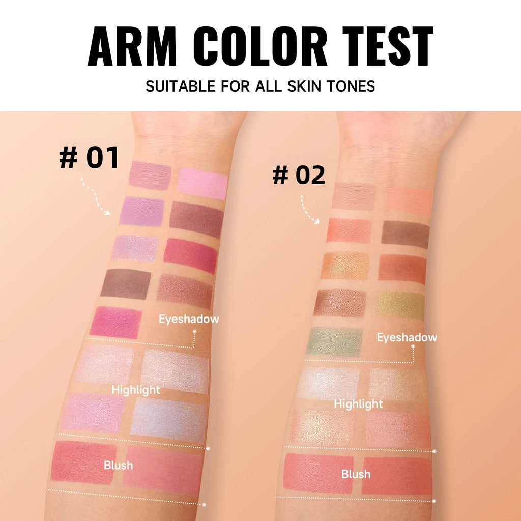 Handaiyan 3-in-1 Eyeshadow, Blush & Highlighter Palette
