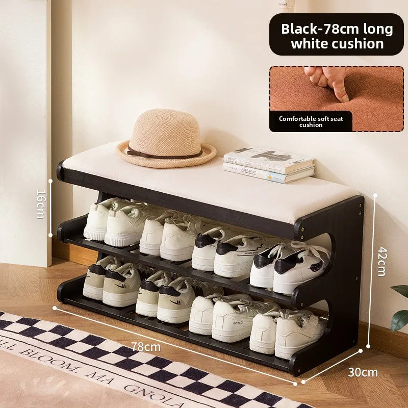 shoe changing stool at the door of the home, small apartment entering the door for storage, shoe stool entering the home Oasis Select Black 80 long 1