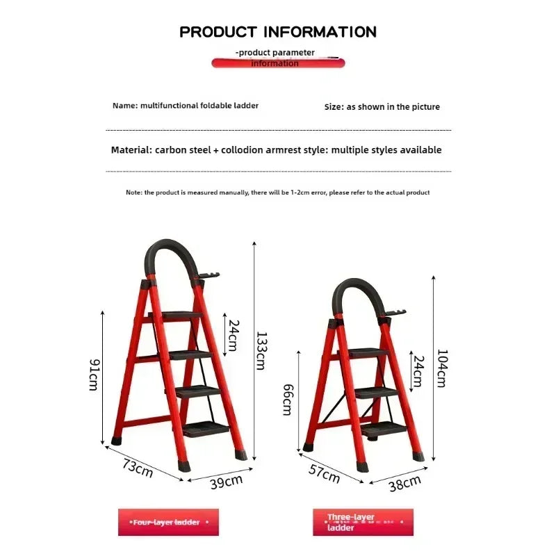 Ladder, zigzag ladder, folding ladder, three four five six step ladder, thickened carbon steel engineering ladder Oasis Select