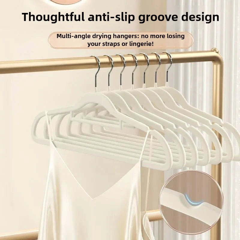 10pcs Velvet Clothes Hangers Thickened Non Slip No Trace Hanger For Home Closet Storage Dry Wet Use Clothes Rack Oasis Select