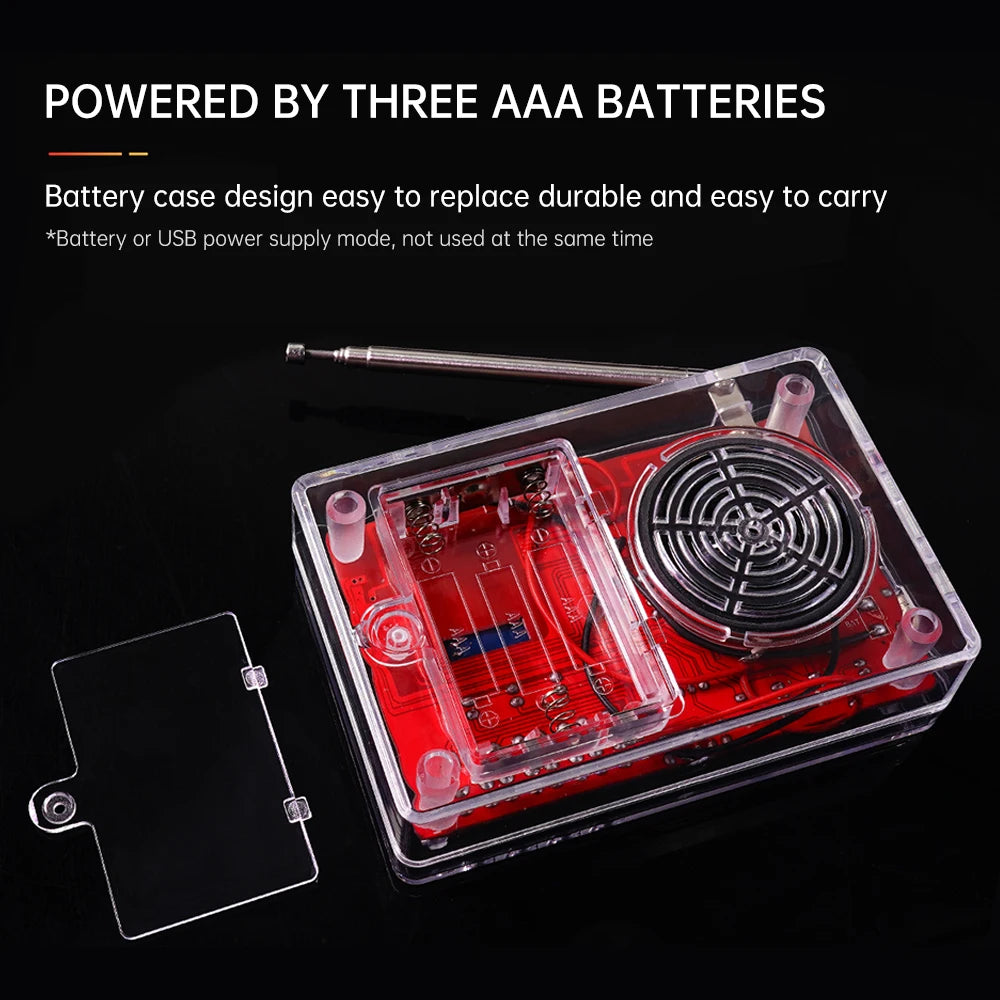 RDA5807 87-108MHZ FM Radio DIY Kit Welding Practice Parts Simple/with Digital Display Micro USB Oasis Select