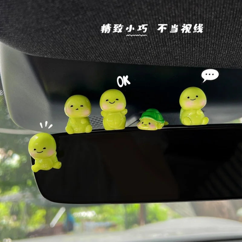 Cute little turtle car ornament car electric car decompression small ornament car interior decoration car center console decorat Oasis Select