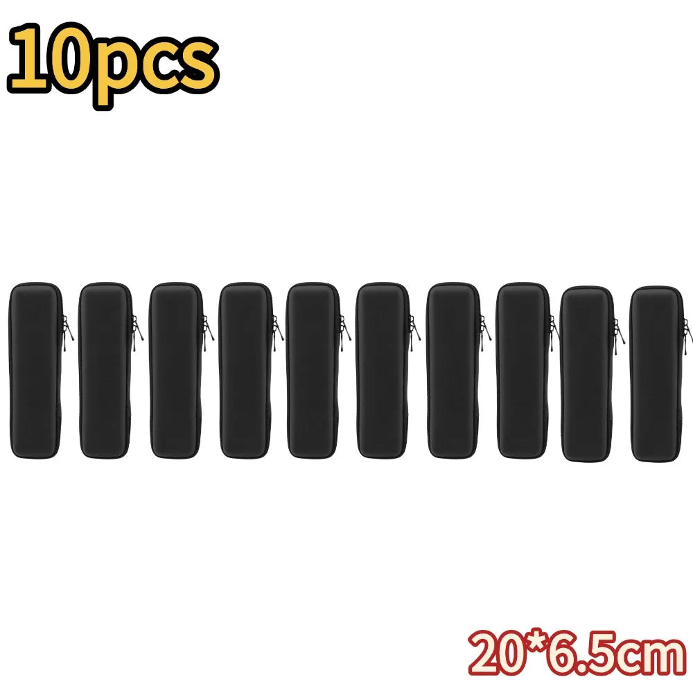 Black EVA Hard Shell Stylus Pen Pencil Case Holder Earphone Mesh Storage Organizer Pencil Zipper Case School Supplies Oasis Select A-10pcs