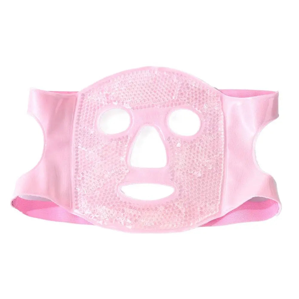 Gel Bead Full Face Mask – Hot & Cold Therapy, Dark Circles Gel Face Mask Oasis Select Pink