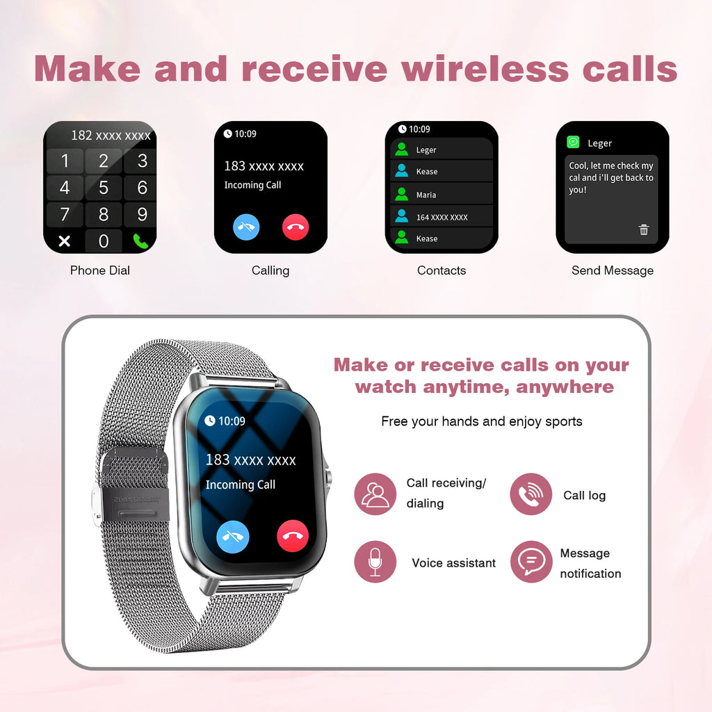 LOMAXFR Smart Watch – Bluetooth Calling, Fitness & Music