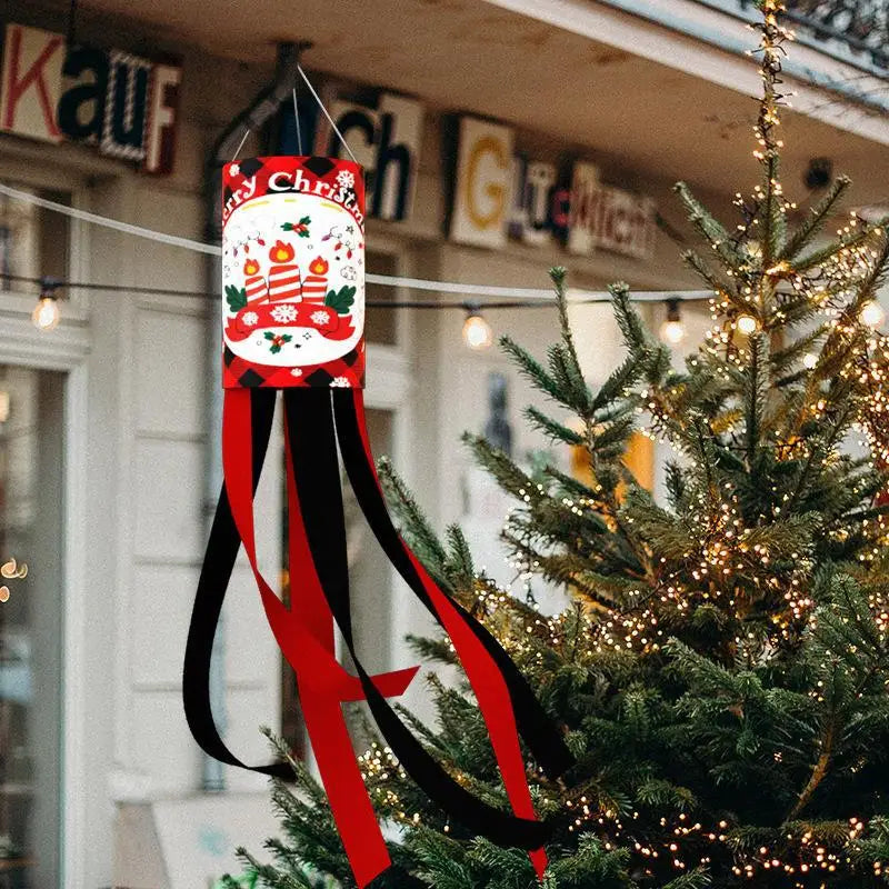 Christmas Wind Tunnel Flags Courtyard Gardens Outdoor Decorative Wind Chimes Wind Bags Hanging Flags Oasis Select