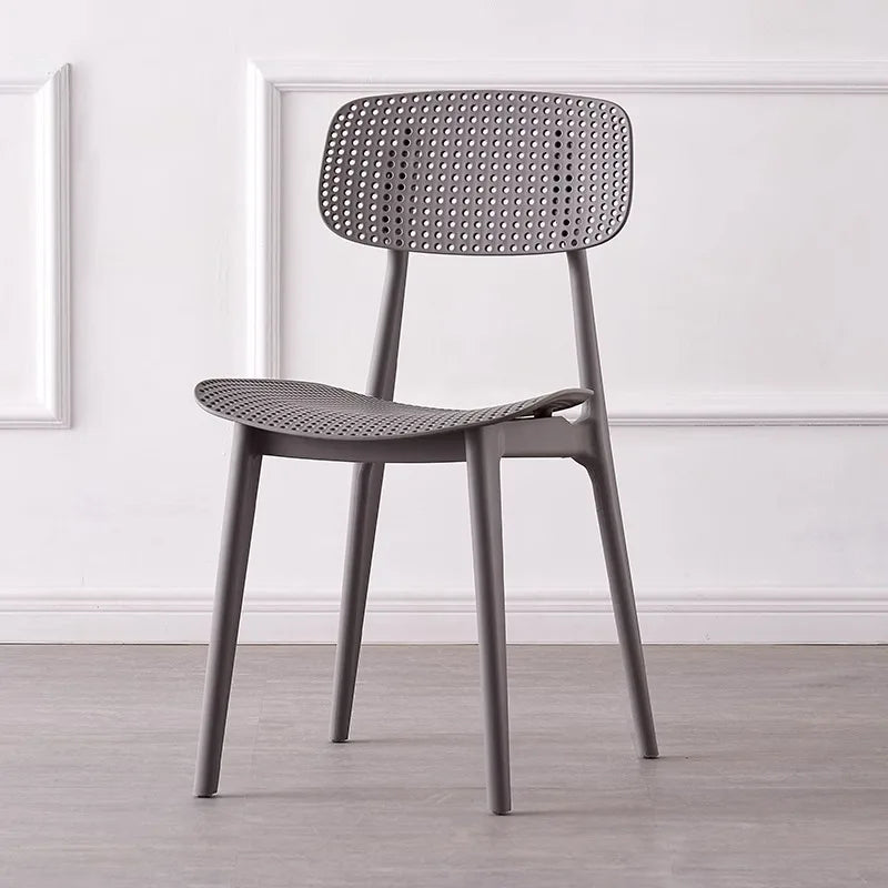 Household thickened backrest dining chair Casual dining table and chair Simple modern restaurant stool Creative Oasis Select Grey 2 pieces