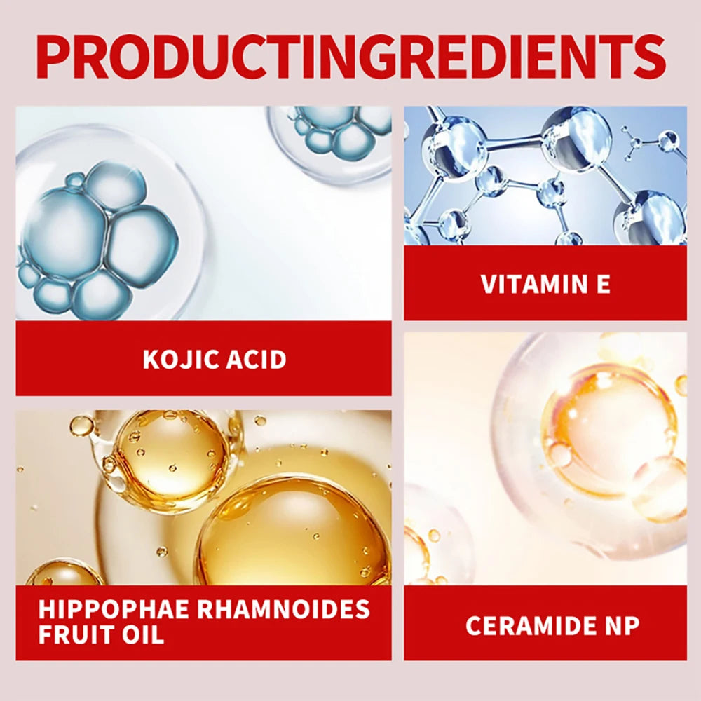 HISENRAIN Kojic Acid Cream - Brightening Glass Jar Face Moisturizer, Anti Dark Spots, Skin Whitening & Anti-Aging, for All Skin Oasis Select