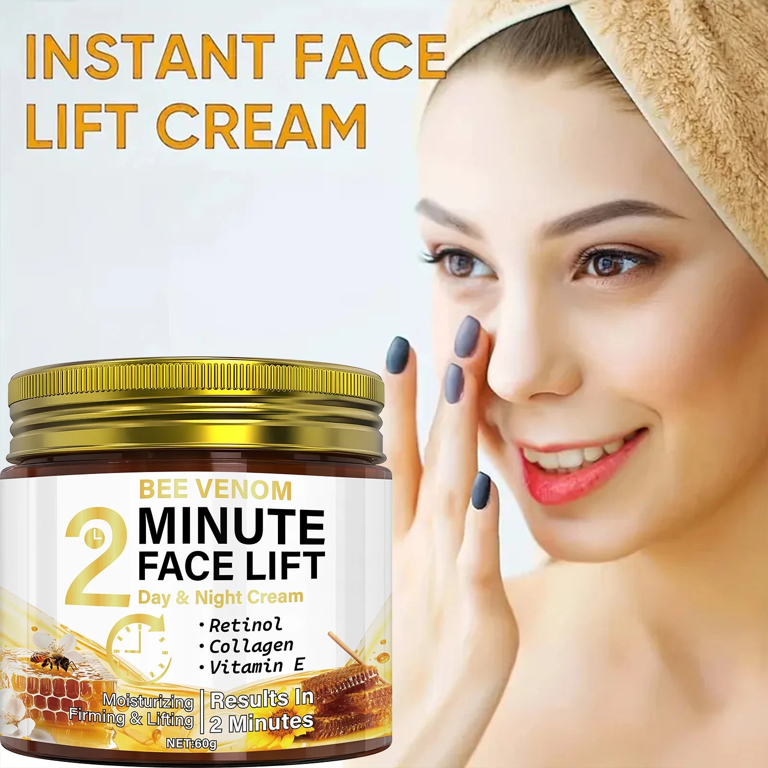Bee Venom Anti-Aging Day & Night Cream with Retinol & Collagen - Intense Moisturizing & Firming Face Lift Treatment Oasis Select