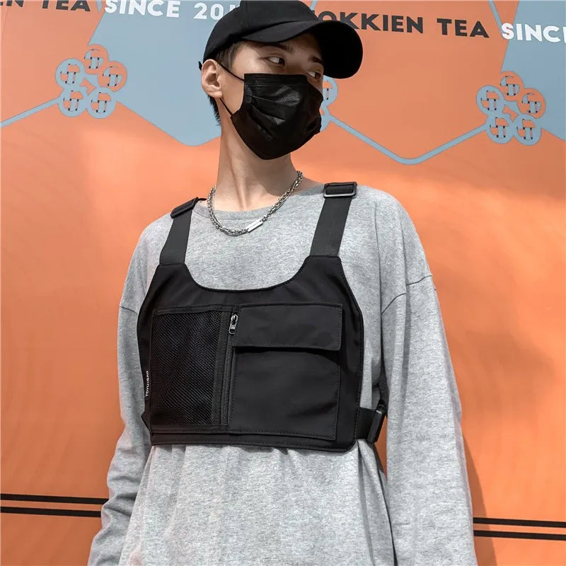 Unisex Hip-Hop Streetwear Chest Rig Bag High Quality Nylon Multi-function Tactical Vest Backpack for Outdoor Sports Travel Oasis Select