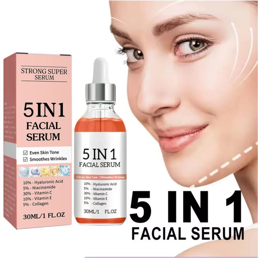 5-in-1 Vitamin C Face Serum – Niacinamide & Hyaluronic Acid
