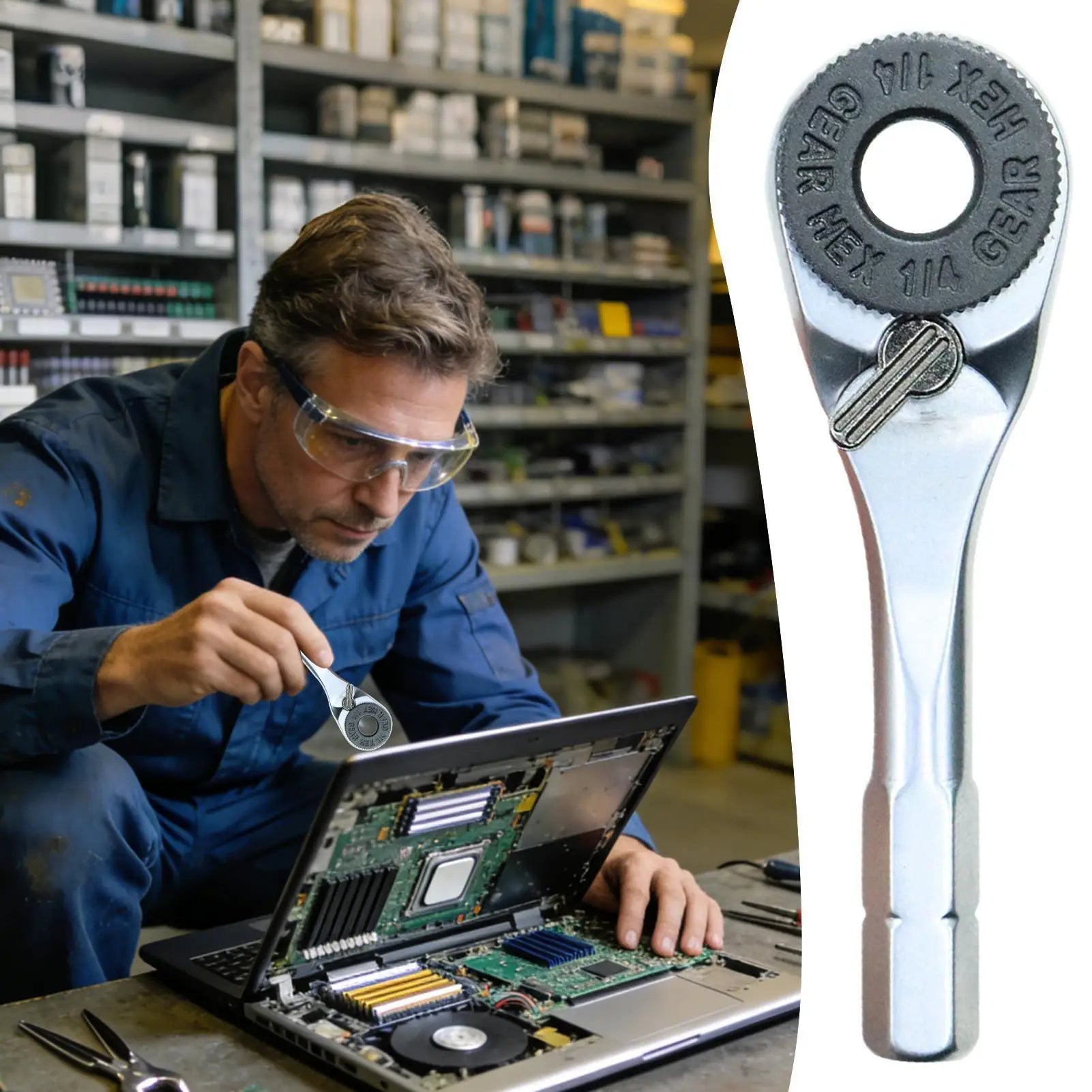 Mini Ratchet Portable Ratcheting Wrench Furniture Assembly Tool for Bicycle Electronics Car Campers RV Technicians Toys Home Oasis Select