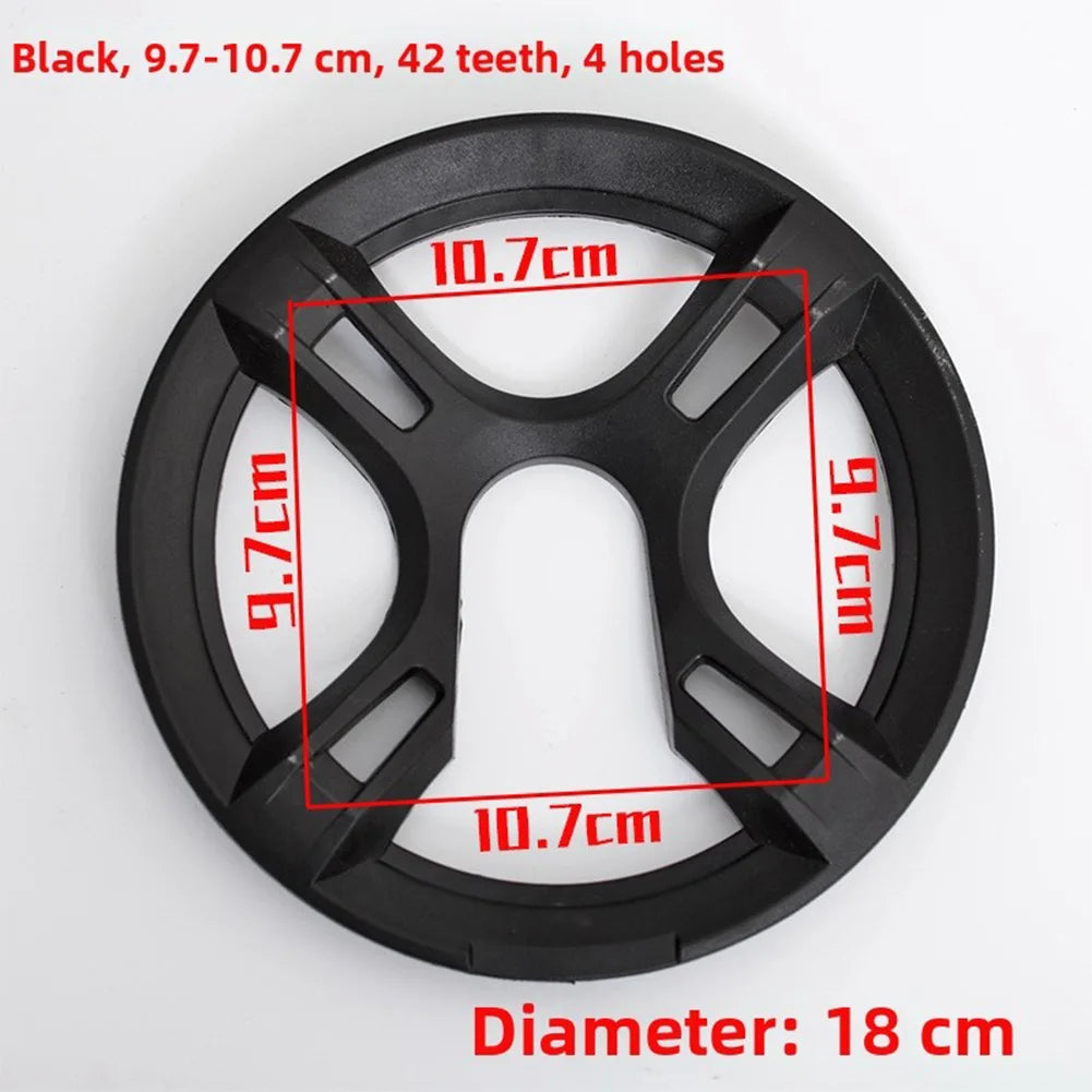 Mountain Bike Chain Guard 42T Plastic Chainring Cover 4 Hole Mounting Design 9.7 to 10.7 cm Spacing for Crankset Oasis Select