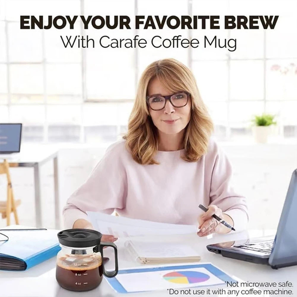 Coffee Pot Shaped Glass Mug – 16oz Borosilicate | Unique Gift