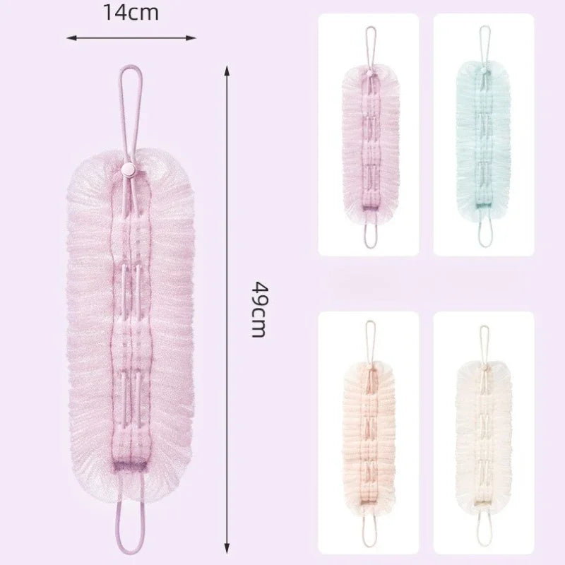 Dual Rubbing Tools Purpose Body Cleansing Accessory Stretchable Bath Scrub Strip Skin Exfoliating Washer Comfortable Back Oasis Select