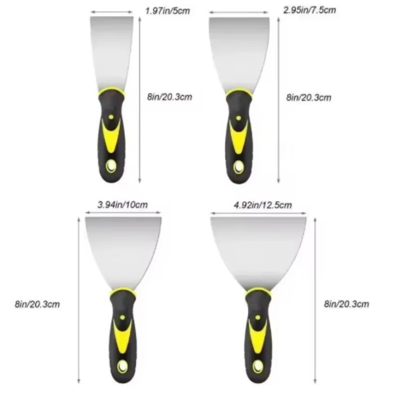 1Pcs 2/3/4/5 Inch Stainless Steel Putty Knife Scraper Shovel Paint Tools Construction Tools Household Industrial Cleaning Oasis Select