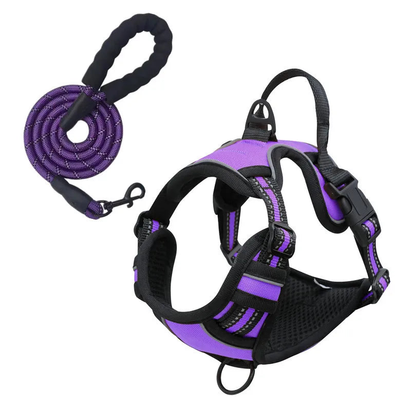 Reflective Shoulder Straps, Large and Medium-sized Dog Chest Straps, Vest Dog Leash Pet Supplies Oasis Select Purple suit XL code