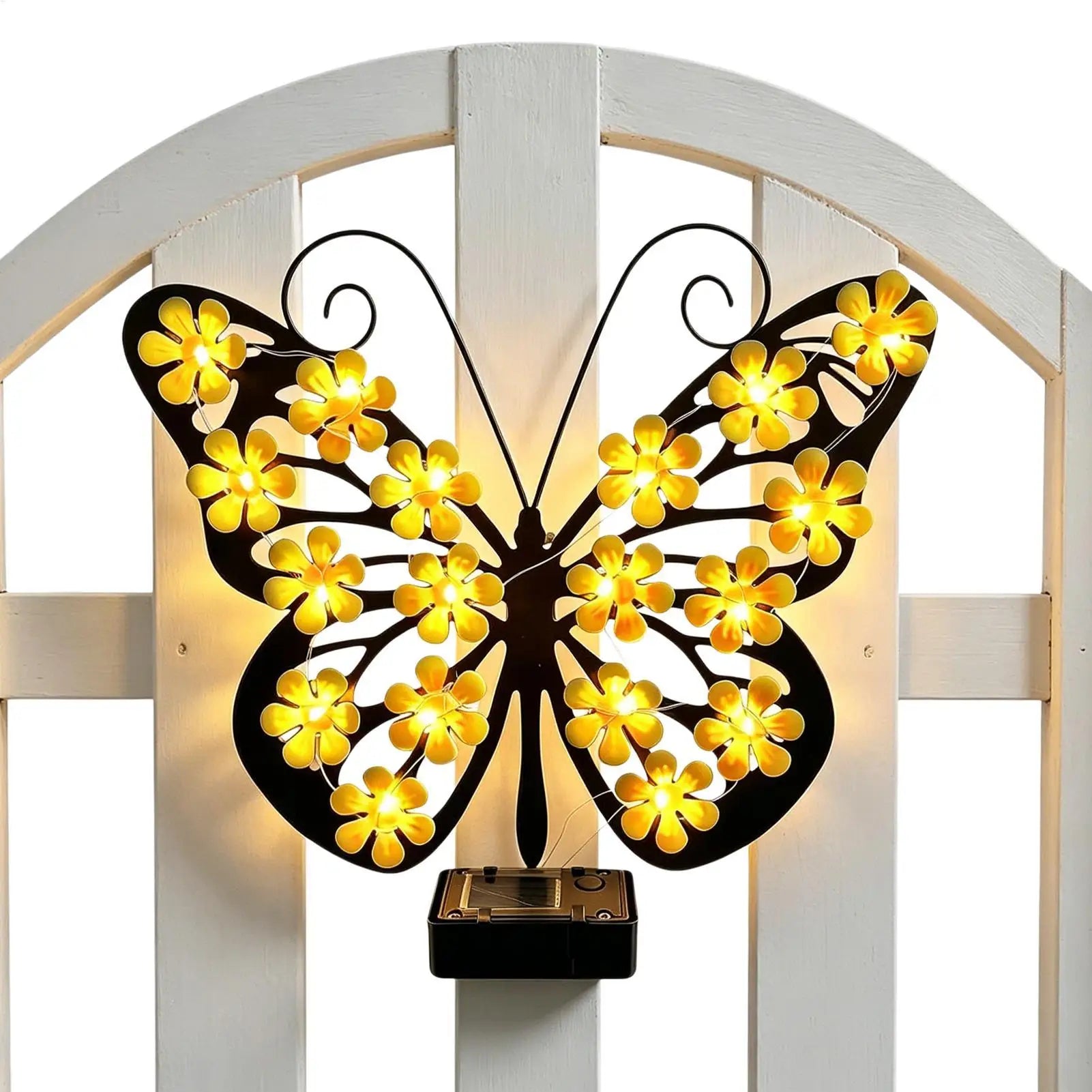 Solar Garden Lights Metal Art LED Funny Wall Decor Cute Solar Lights Outdoor Waterproof for Yard Porch Fence Pathway Balcony Oasis Select