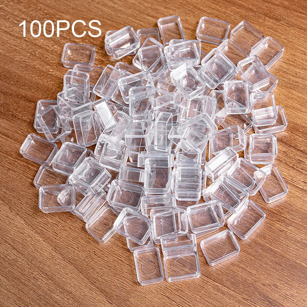 50/100Pcs 0.5ml Empty Plastic Watercolor Paint Pans for Watercolor Oils or Acrylics Travel Art Drawing Oasis Select 100pcsLong Clear