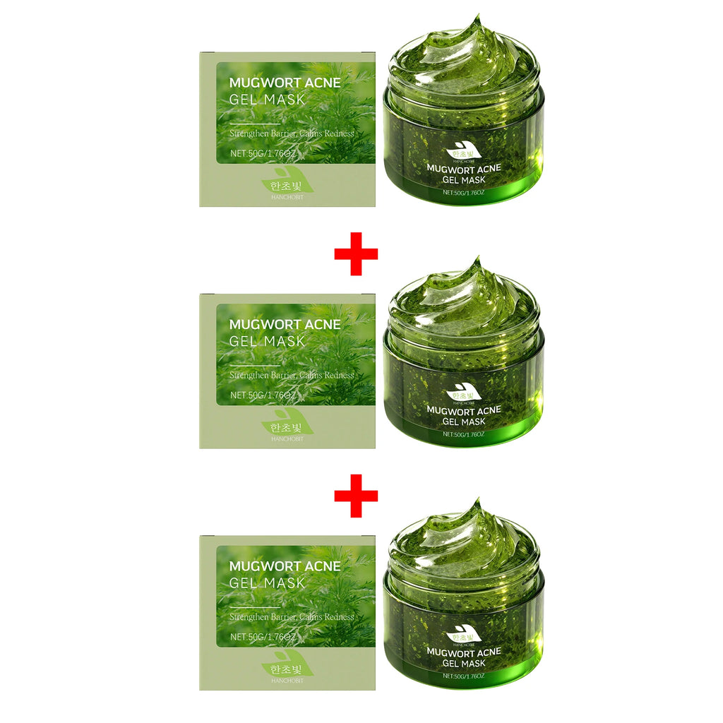 Mugwort Acne Gel Mask Anti Acne Redness Relief Gentle Exfoliation Oil Control Cleansing Pores Improve Dullness Skin Care Oasis Select 3pcs