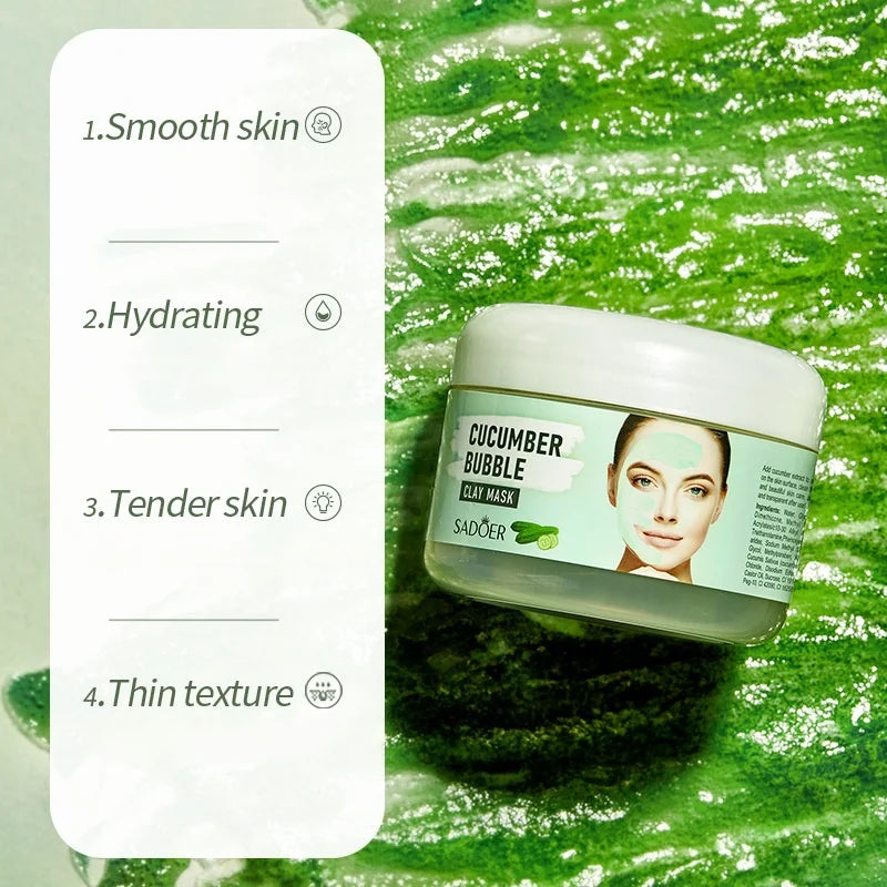 SADOER Cucumber Bubble Mask – Moisturizing All Skin Types Bubble Face Mask Oasis Select