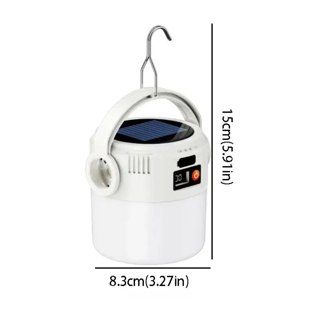 Solar LED Camping Light – IP55 Waterproof, USB Rechargeable