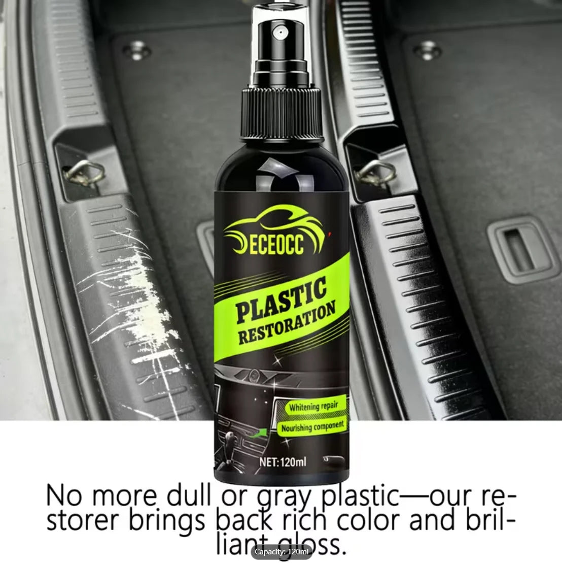 Auto Plastic, Leather & Tire Restoration Spray | Long-Lasting Shine Car Restoration Spray Oasis Select