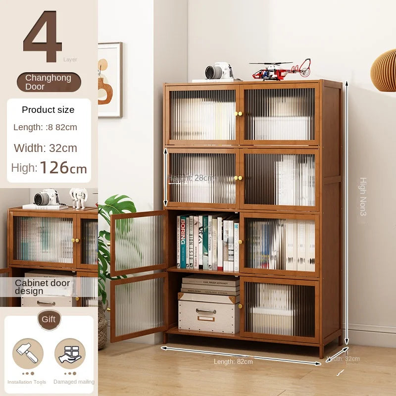 Bookcase with door, multi-layer storage rack, seam storage cabinet, living room display cabinet, bookshelf Oasis Select 82cmH