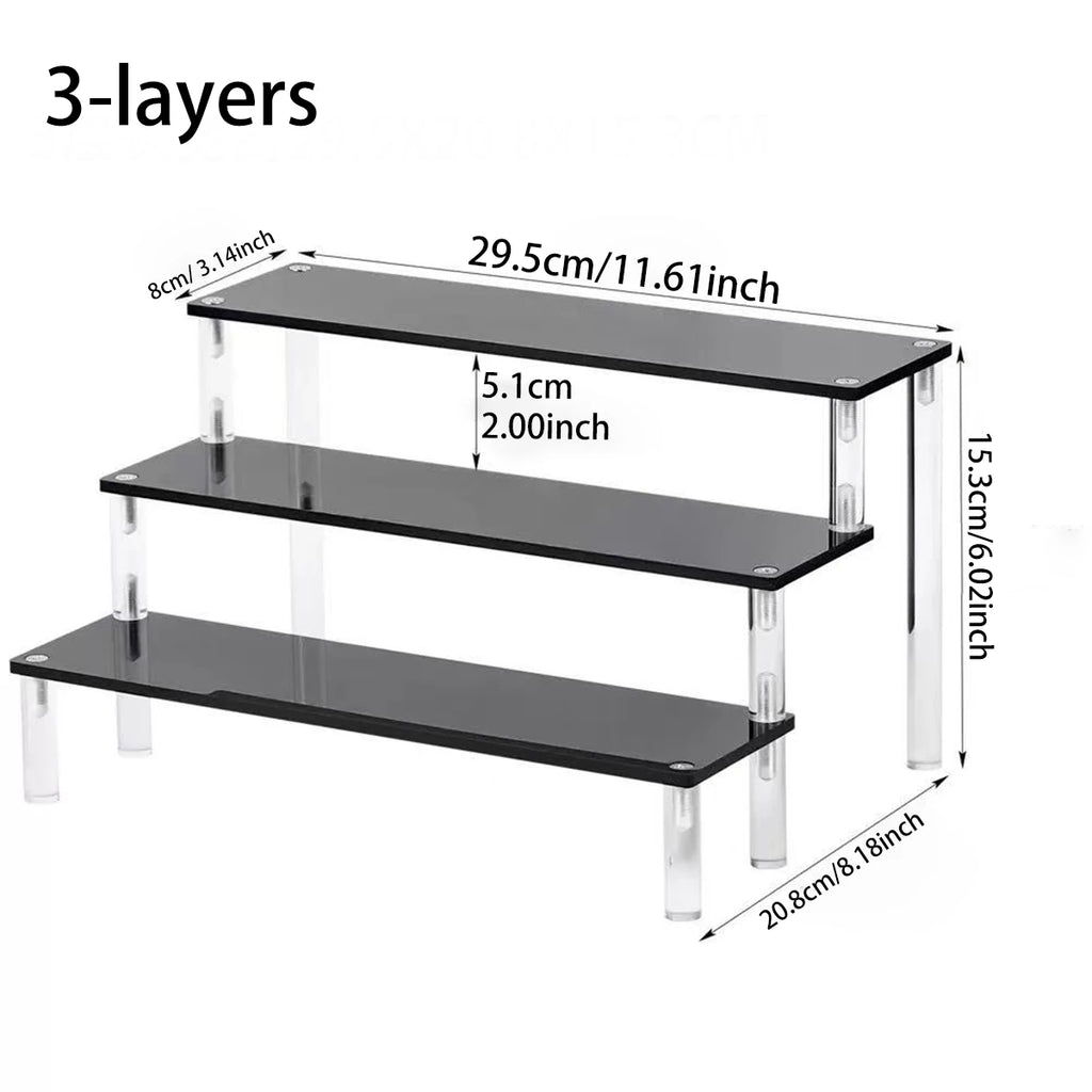 1pc Bracelet Jewelry Acrylic Display Stand Transparent/Black Jewelry Storage Stand Dressing Table Display Stand Store Stand Oasis Select 3layers-black