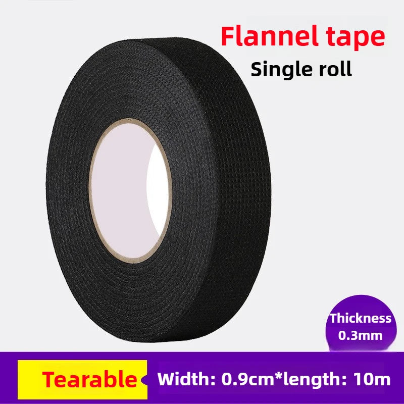 25MM*15M Auto Car Flannel Flannelette Adhesive Tape Wiring Harness Anti Rattle Self Adhesive Felt Tape Auto Repair Tools Oasis Select 9x10m