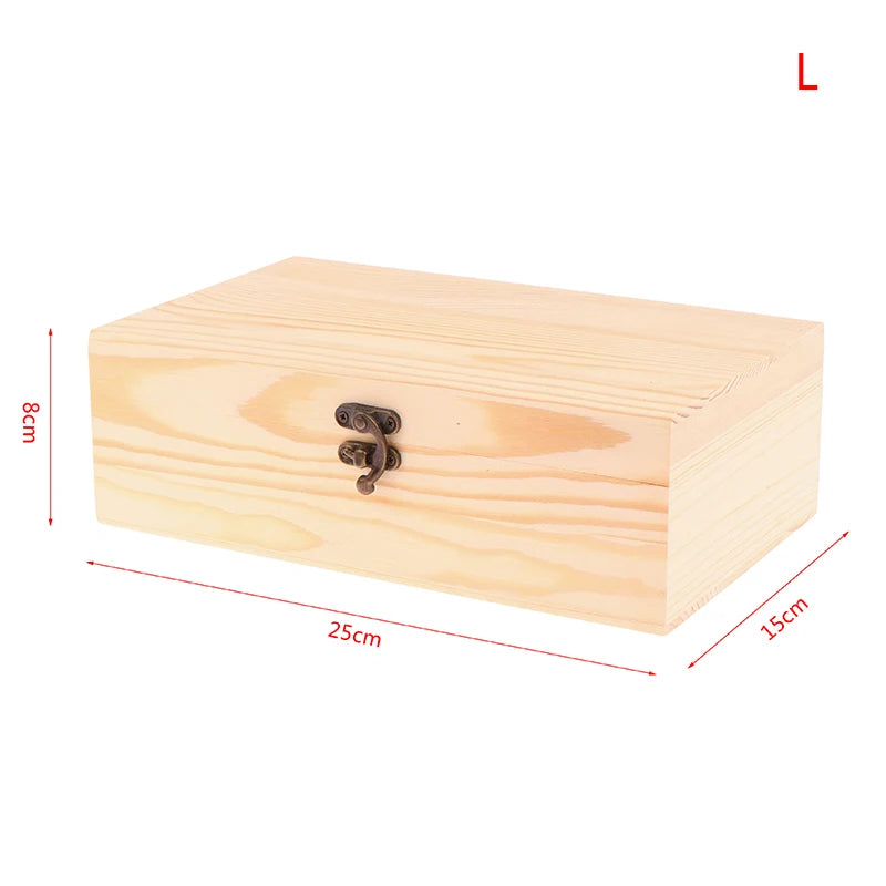Rectangular Wooden Storage Box Organizer Wooden Storage Case Simple Storage Container Dust-Proof With Lock Jewelry Box Case Oasis Select A2