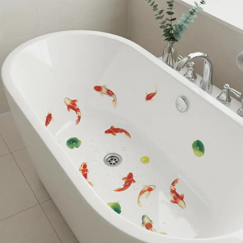 Floral Bathroom Stickers – Waterproof Removable PVC Decals