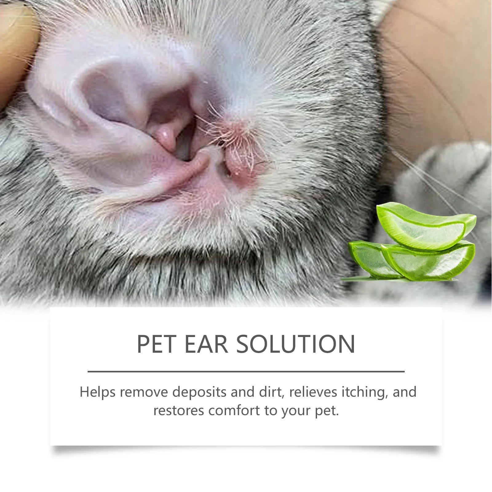 Pet Ear Cleaner Remove Ear Mites Odor Removal Dirt Relieve Itching Reduce Redness Soothing Nourishing Deodorization Pet Ear Care Oasis Select