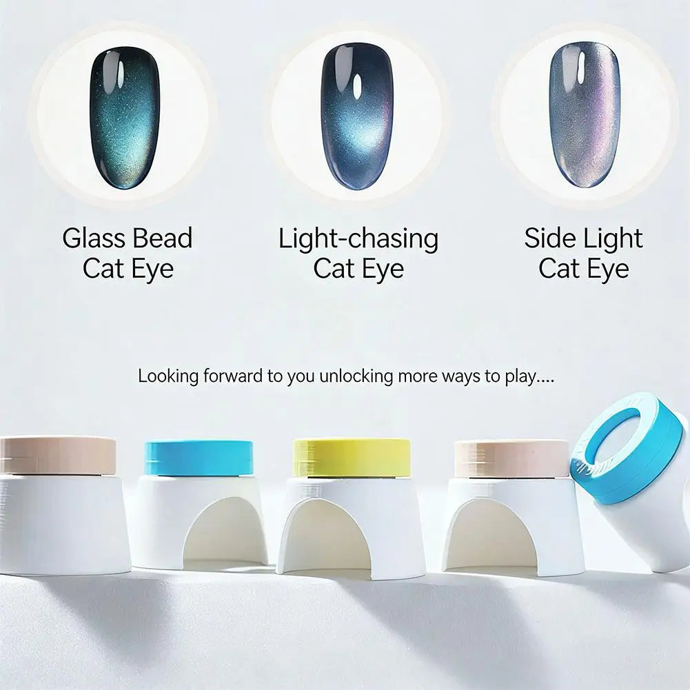 Rotating Cat Eye Nail Magnet Wide Light Glass Bead Multifunctional Strong Automatic Nail Art Magnetic For Gel Nail Polish Oasis Select