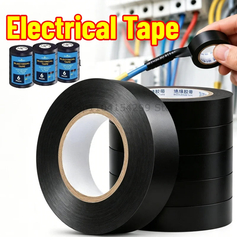 6/10m High-temperature Insulation Tape Resistant Black Flame Retardant Electrical Tape Insulating Adhesive for Industrial Househ Oasis Select