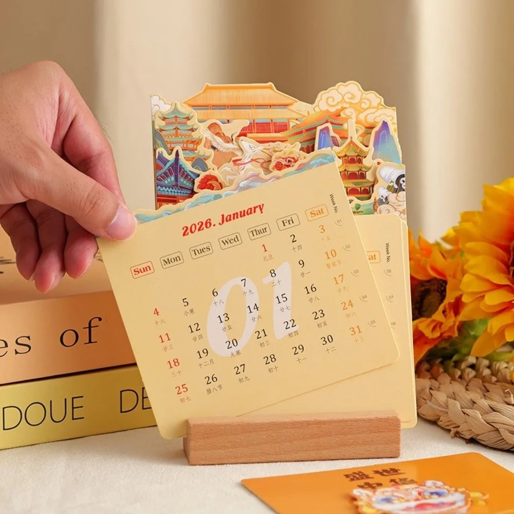 2026 Flowers Desk Calendar Mini Calendar Standing Desk Calendar Vase-Like Desktop Monthly Planner for Home School Office Oasis Select