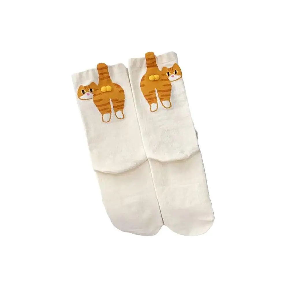 2025new Gift for cat lovers: cartoon cat ladies cotton socks breathable and comfortable socks for all seasons Oasis Select A