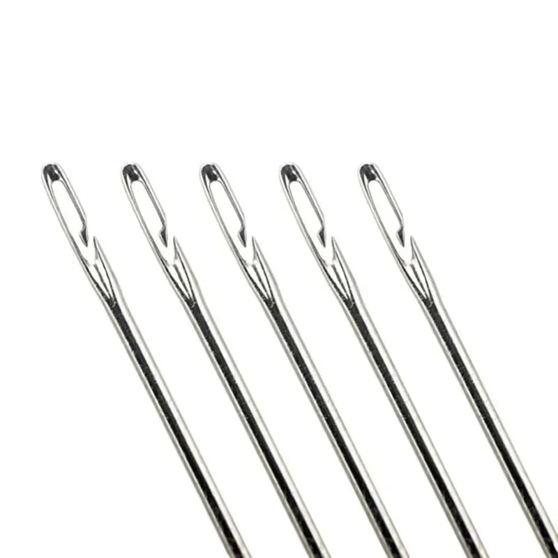 12/72pcs Side Hole Blind Sewing Needles Elderly Needles Hand Sewing Stitching Pin Stainless Steel DIY Home Self Threading Needle Oasis Select